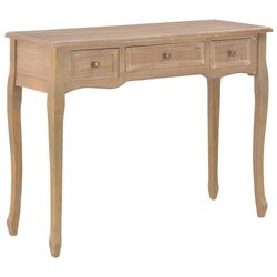 Console Dressing Table with 3 Drawers Brown End Table Living Room Hallway