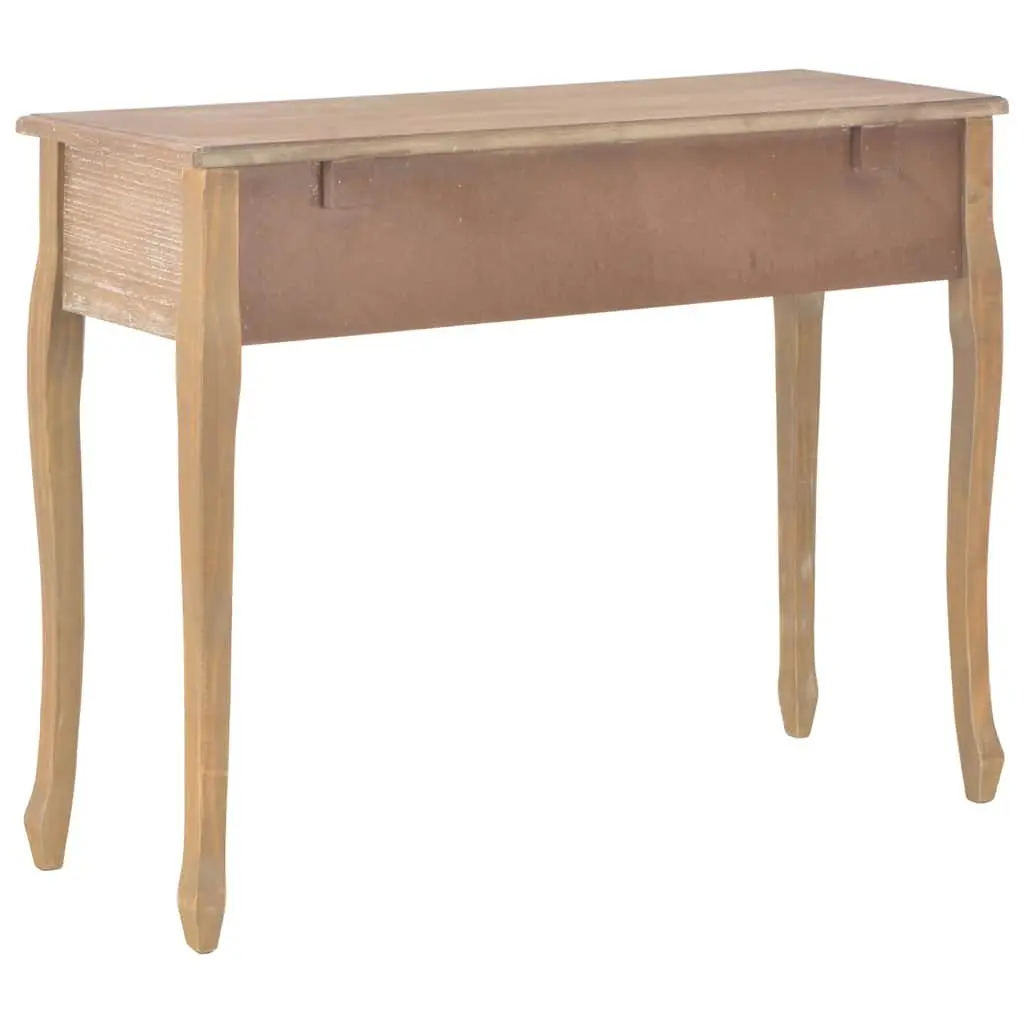 Console Dressing Table Brown 3 Drawer MDF Pinewood