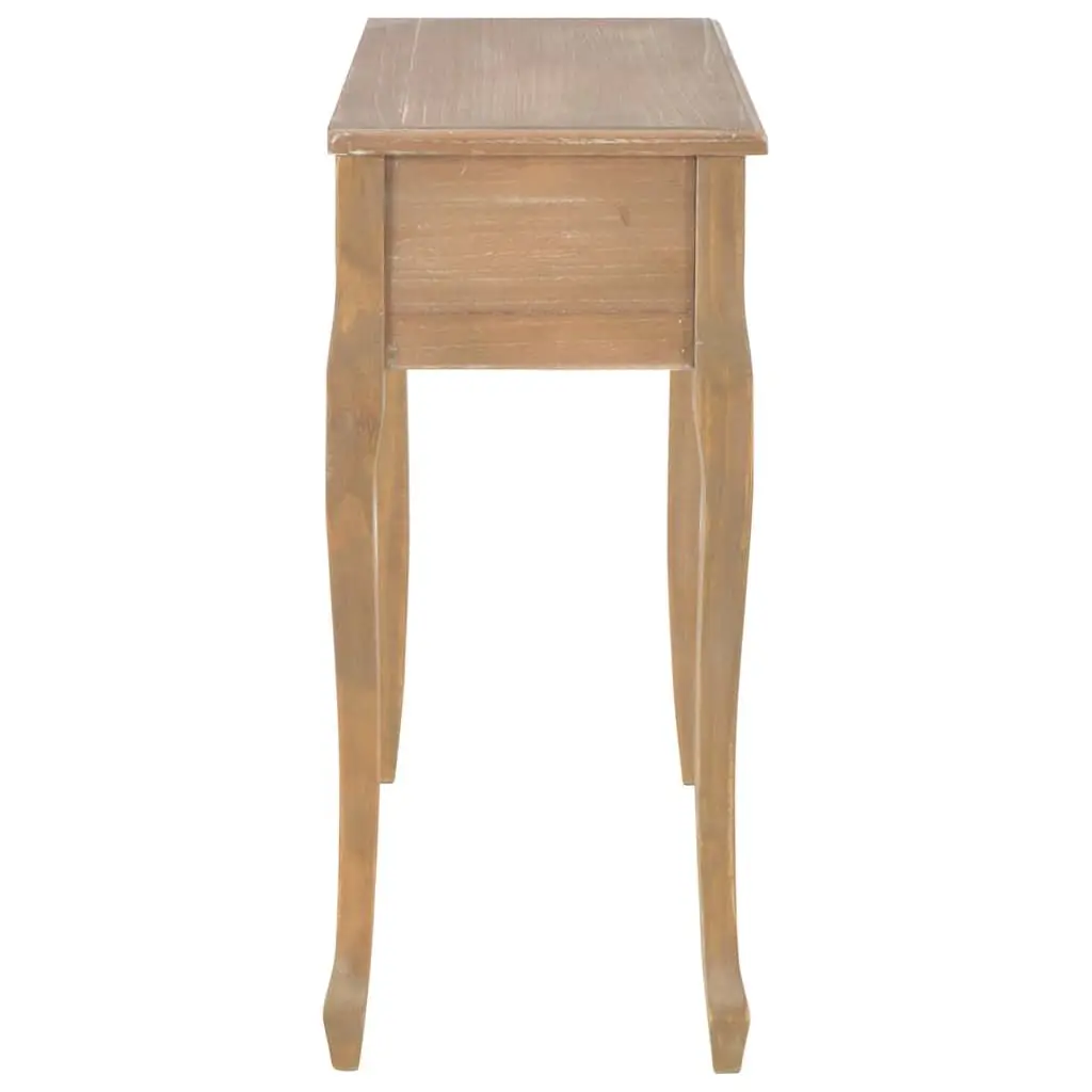 Console Dressing Table Brown 3 Drawer MDF Pinewood