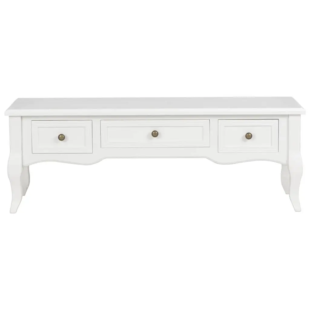 White TV Cabinet with 3 Drawers