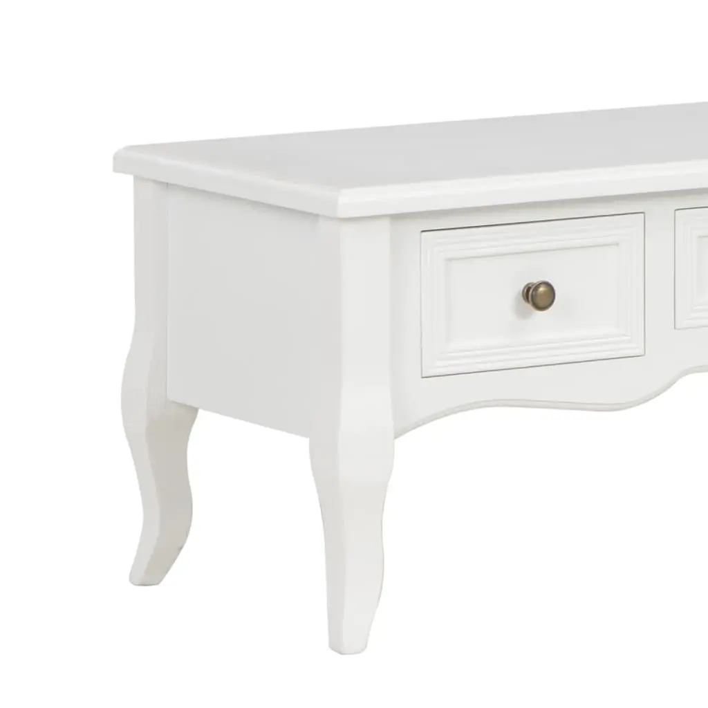 White TV Cabinet with 3 Drawers