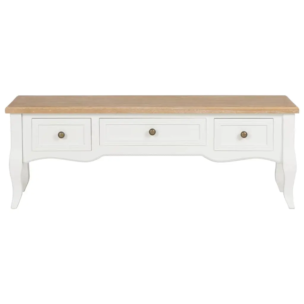 White TV Cabinet with 3 Drawers 100x35x35cm