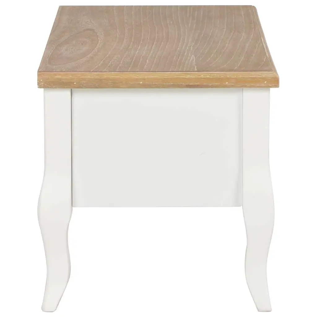 White TV Cabinet with 3 Drawers 100x35x35cm