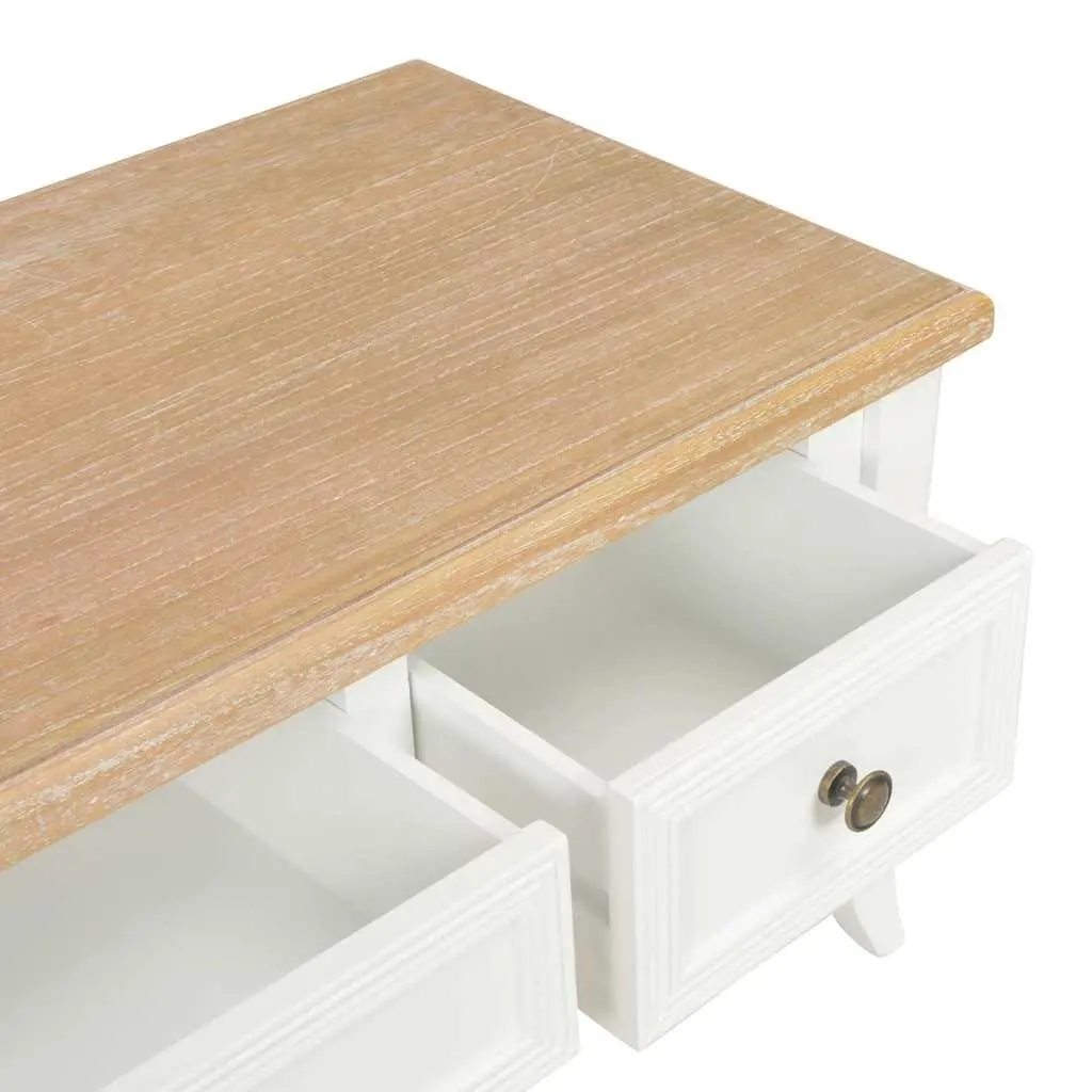 White TV Cabinet with 3 Drawers 100x35x35cm