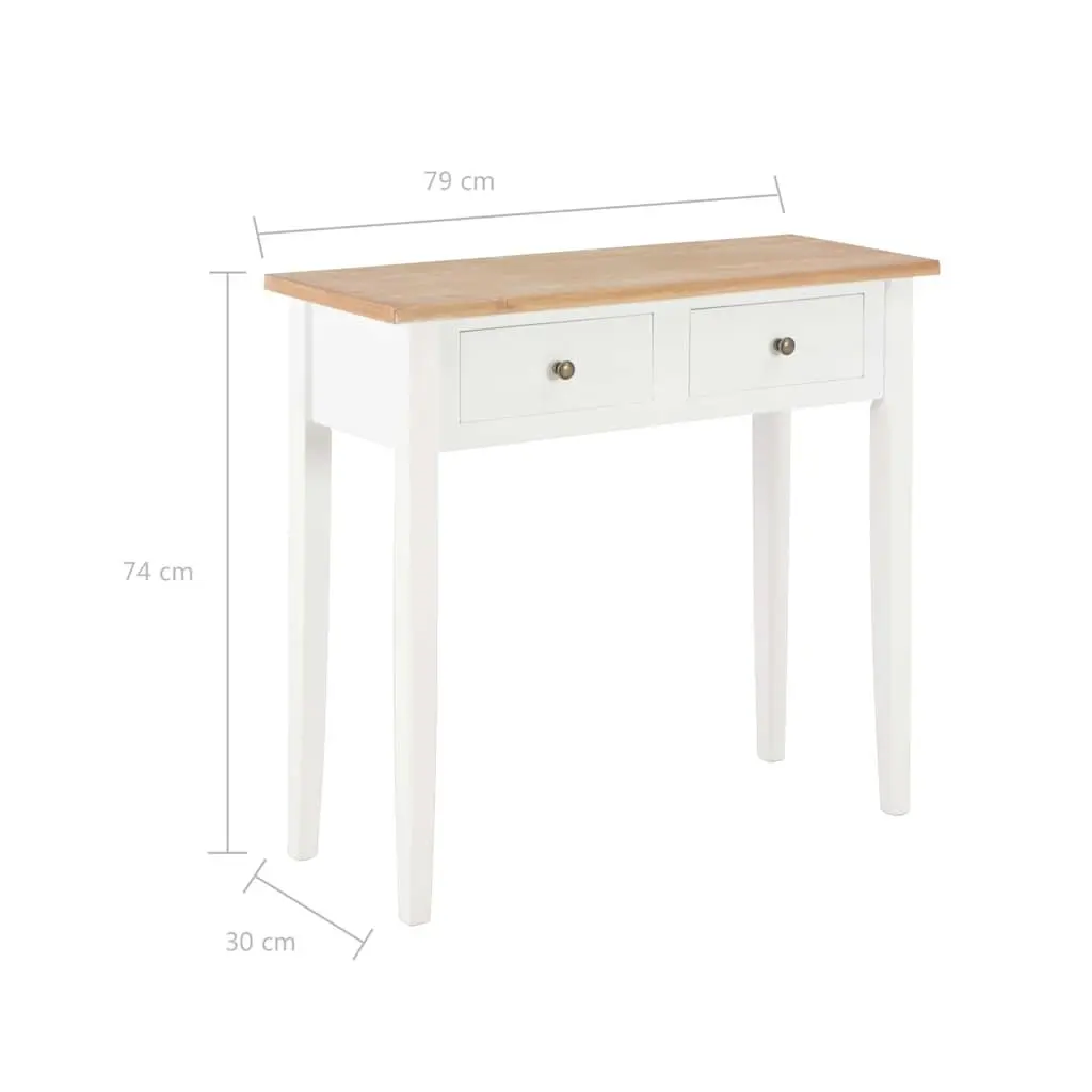 White Console Table with Drawers for Living Spaces
