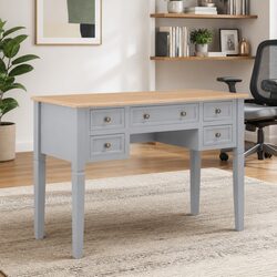 Grey Wood Writing Desk for Home Office and Study