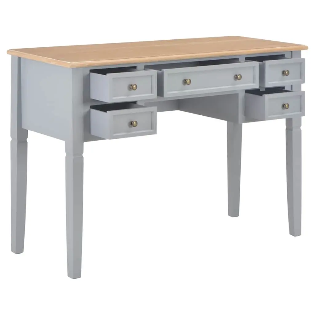 Grey Wood Writing Desk for Home Office and Study