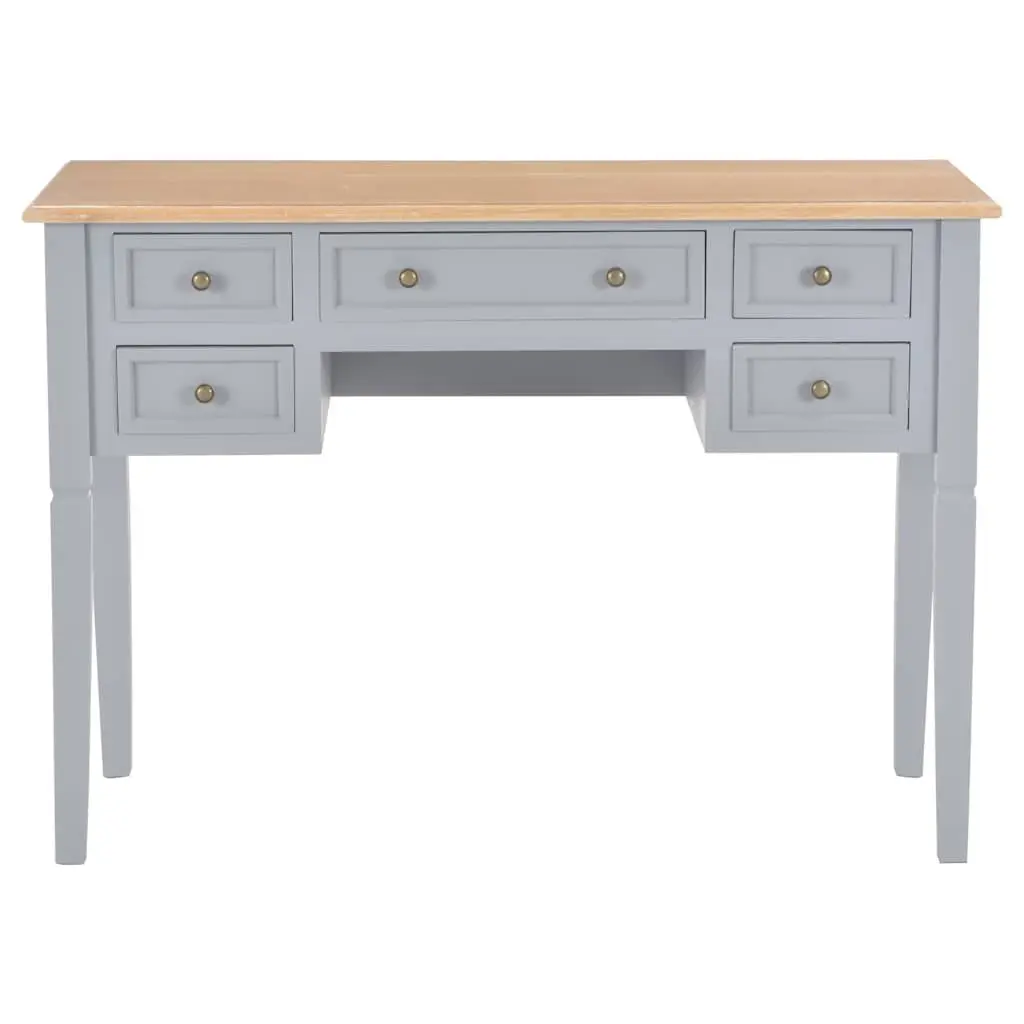 Grey Wood Writing Desk for Home Office and Study