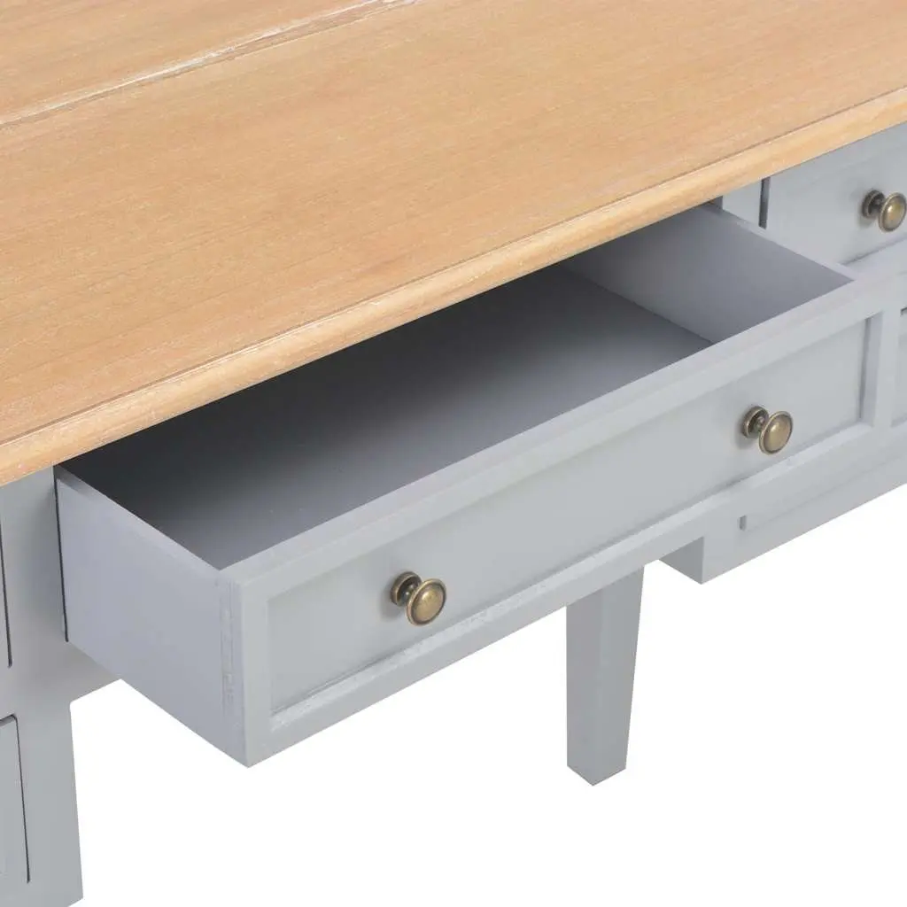Grey Wood Writing Desk for Home Office and Study