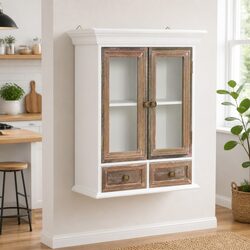 White Wall Cabinet for Versatile Storage 49x22x59cm