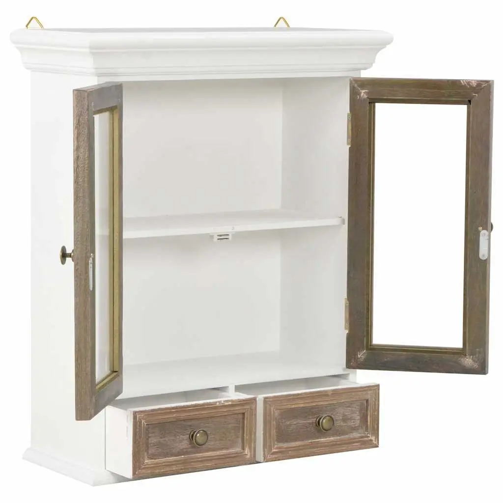 Wall Cabinet White 49x22x59cm Kitchen Bathroom Living Room Storage Cupboard