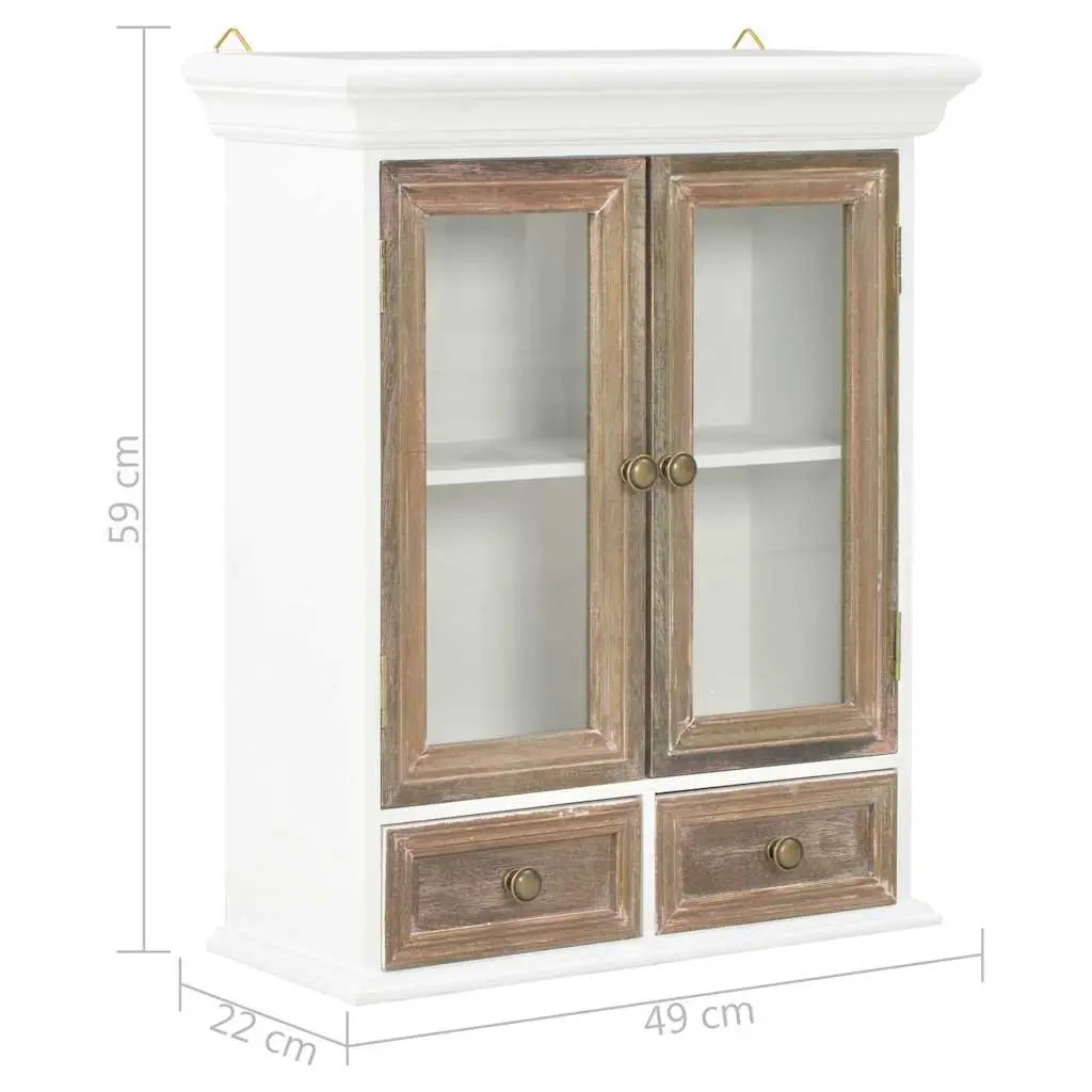 Wall Cabinet White 49x22x59cm Kitchen Bathroom Living Room Storage Cupboard