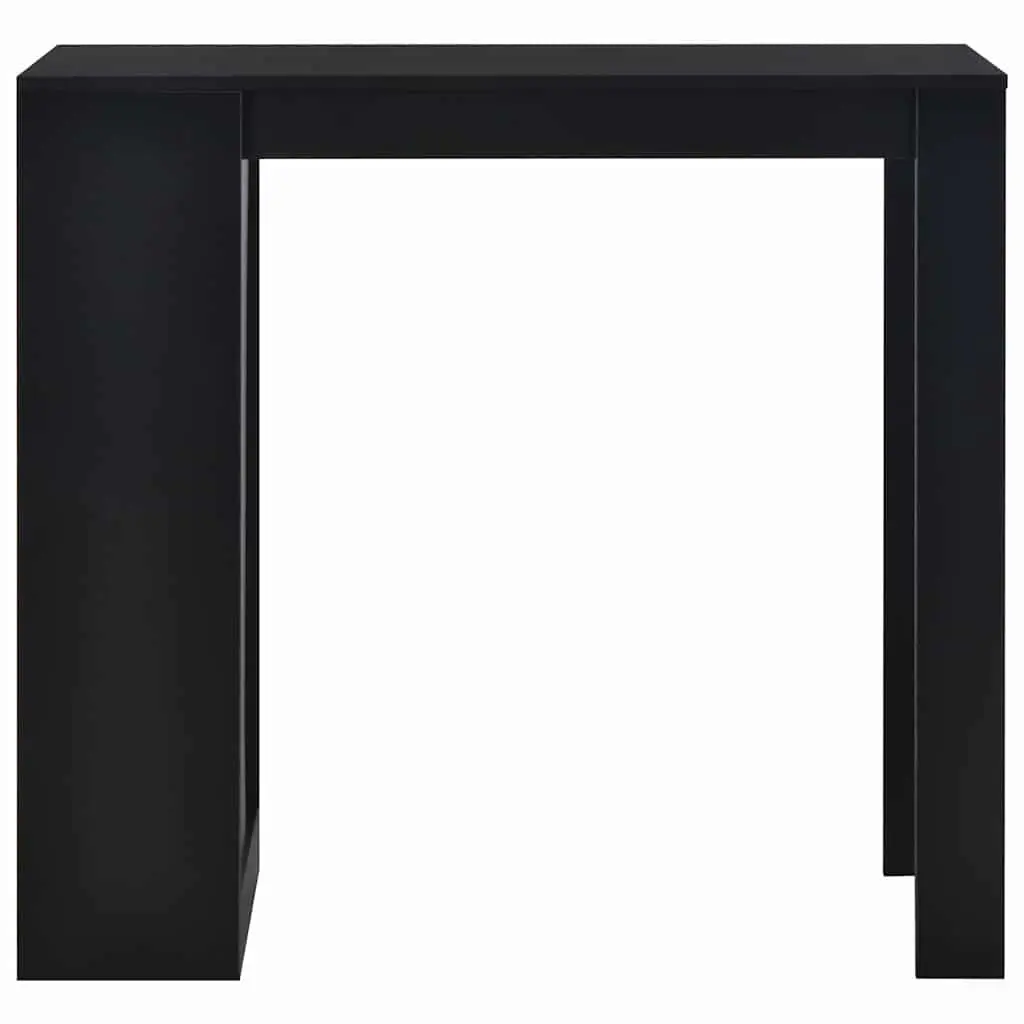 Black Bar Table with Storage Shelf for Kitchen Dining