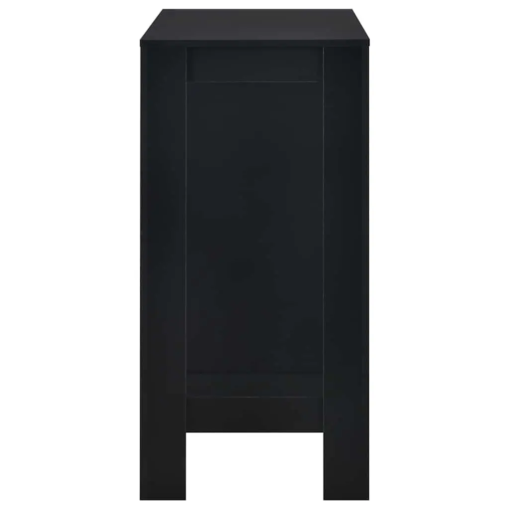 Black Bar Table with Storage Shelf for Kitchen Dining