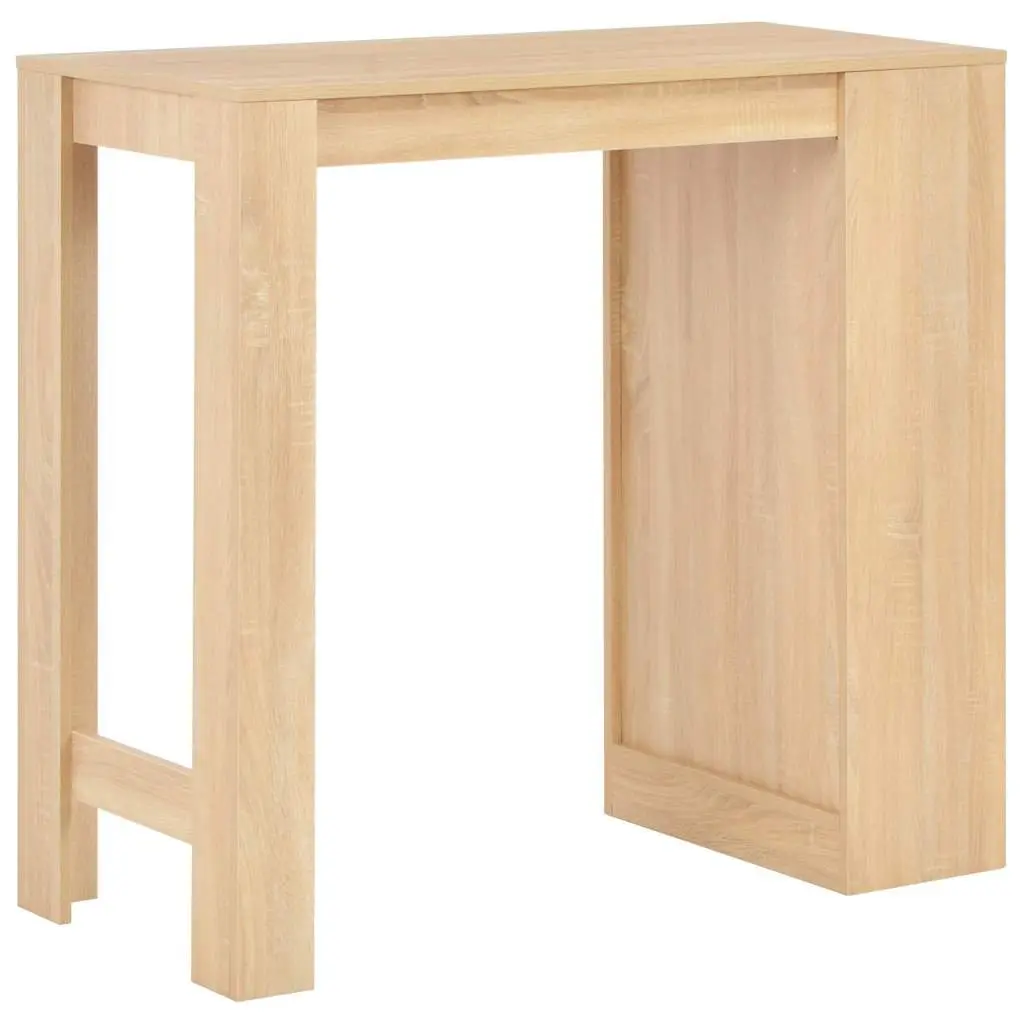 Brown Bar Table with Storage Shelf for Dining Areas