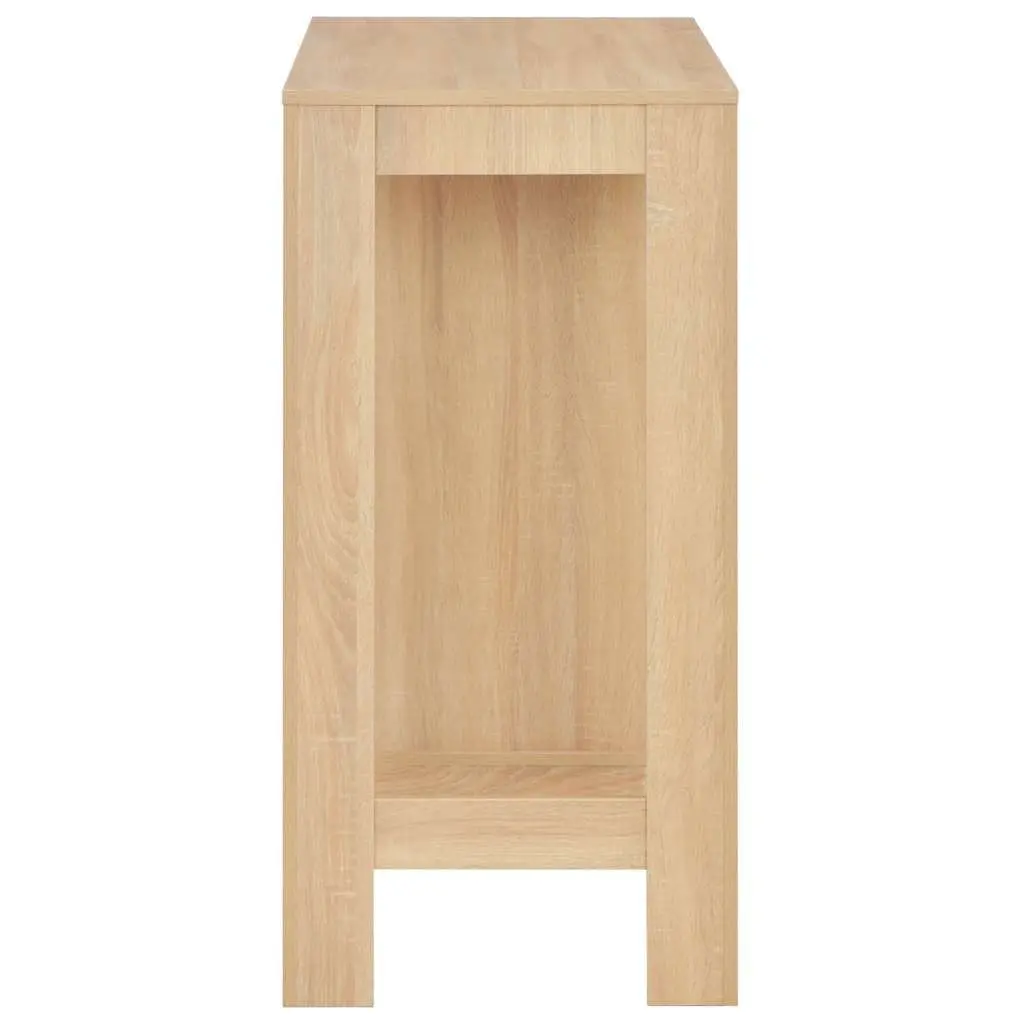 Brown Bar Table with Storage Shelf for Dining Areas
