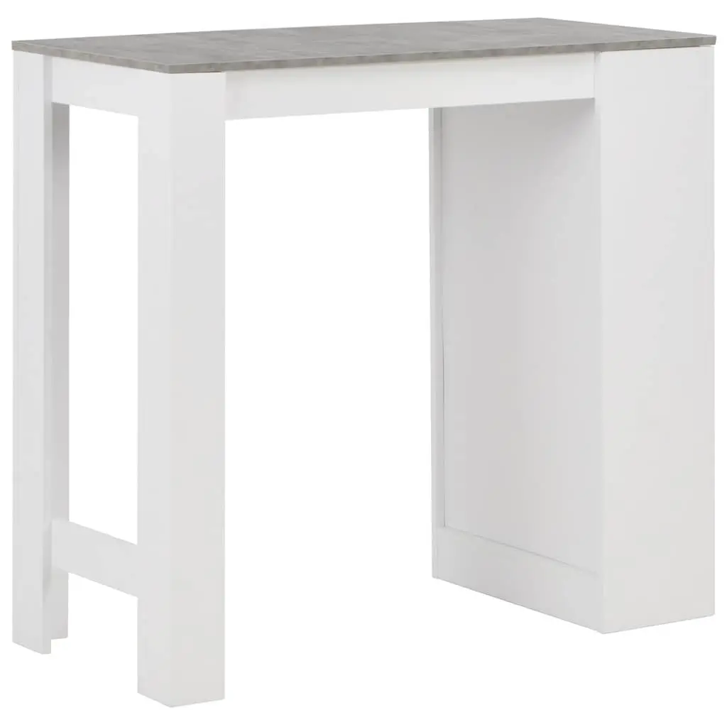 White Bar Table with Storage Shelf for Dining