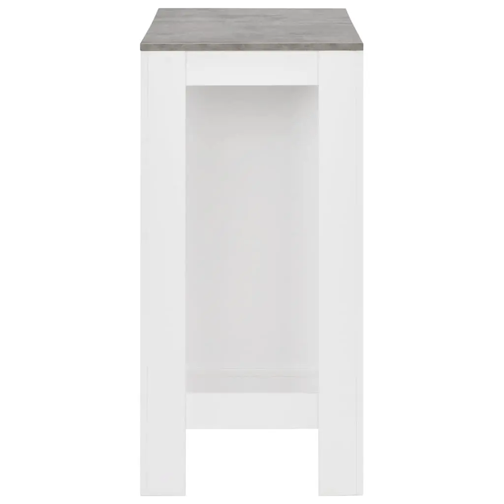 White Bar Table with Storage Shelf for Dining