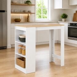 Stylish Compact Bar Table with Storage Shelf
