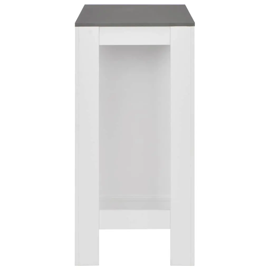 White Bar Table with Storage Shelf
