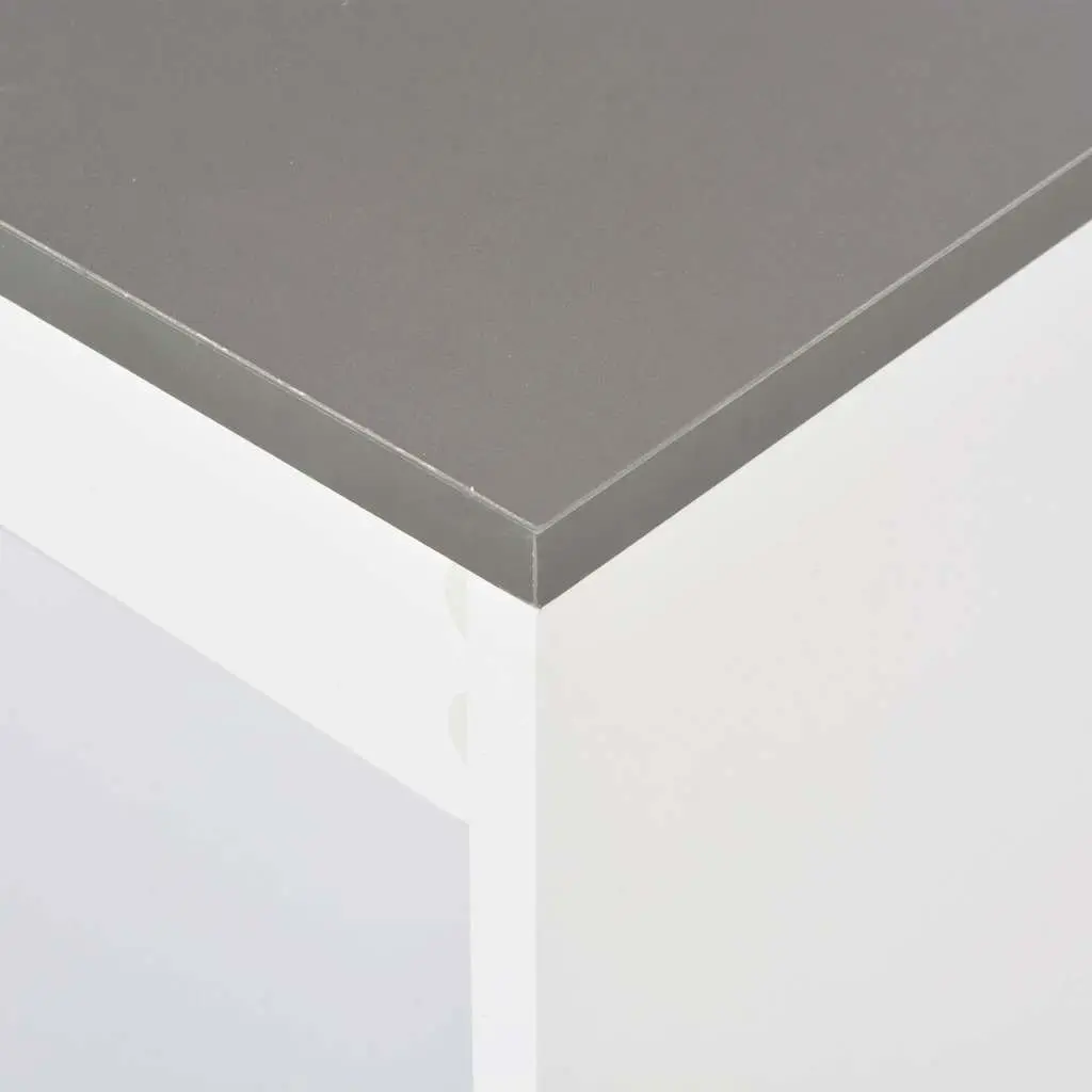 White Bar Table with Storage Shelf
