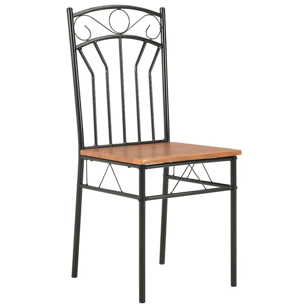 Dining Chairs Set 6 pcs Brown Kitchen Room Furniture Mid-Century Modern Style