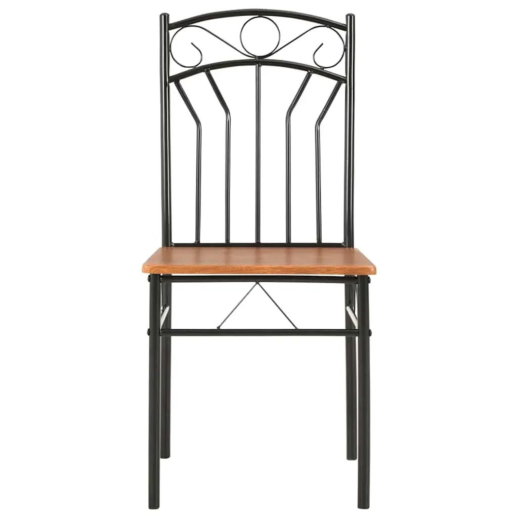 Dining Chairs Set 6 pcs Brown Kitchen Room Furniture Mid-Century Modern Style