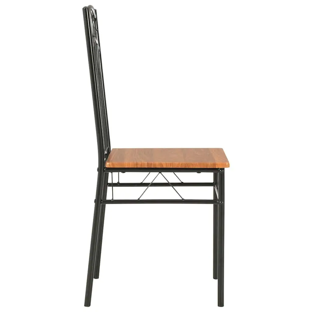 Dining Chairs Set 6 pcs Brown Kitchen Room Furniture Mid-Century Modern Style