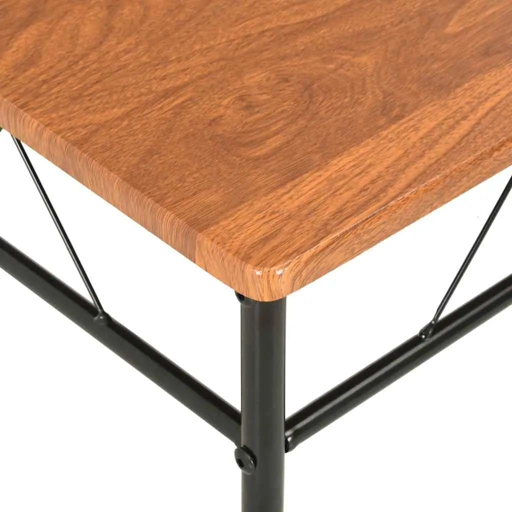 Set of 4 Modern Industrial Dining Chairs in Brown