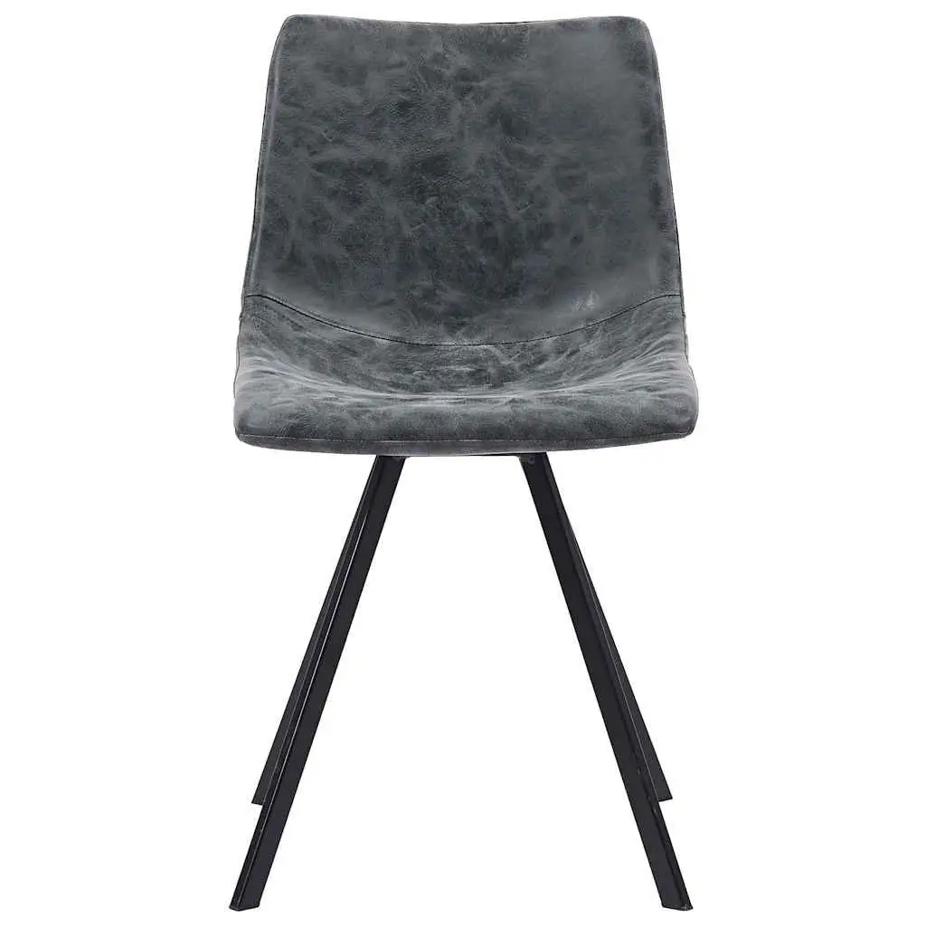 Set of 4 Black Faux Leather Dining Chairs