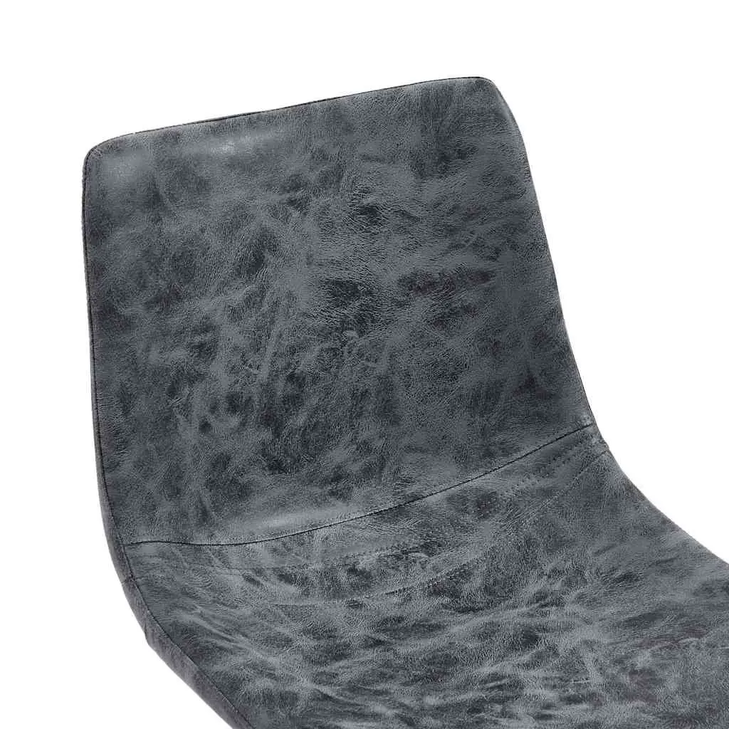 Set of 4 Black Faux Leather Dining Chairs