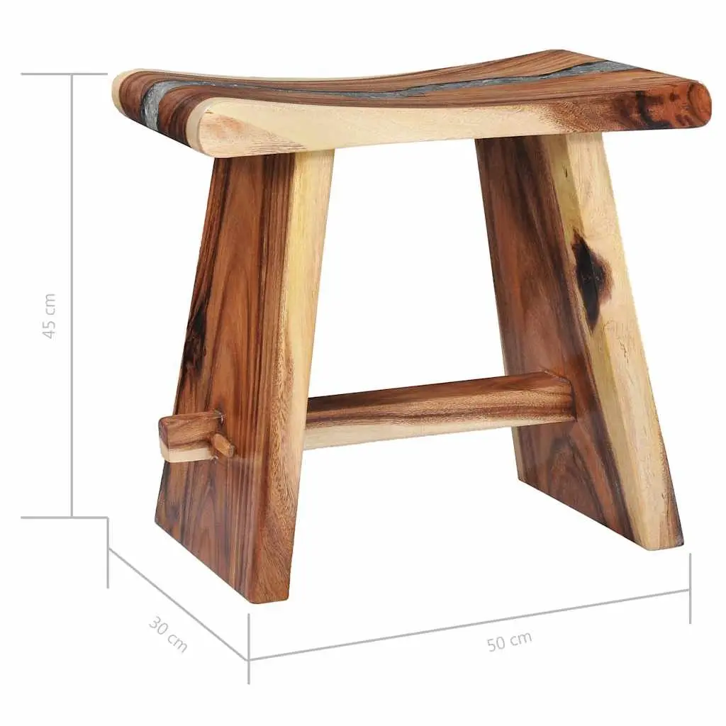 Multicolour Solid Wood and Polyresin Stool