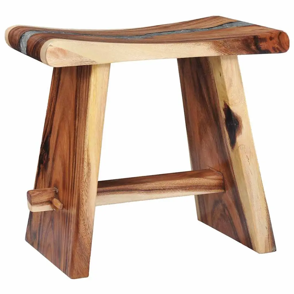 Multicolour Solid Wood and Polyresin Stool
