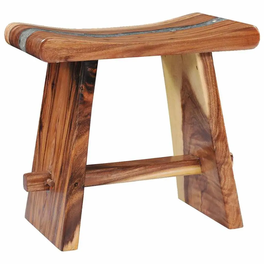 Multicolour Solid Wood and Polyresin Stool