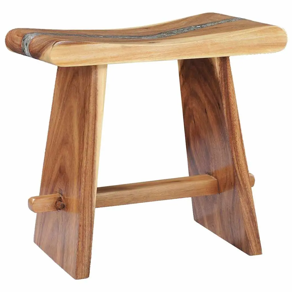 Multicolour Solid Wood and Polyresin Stool