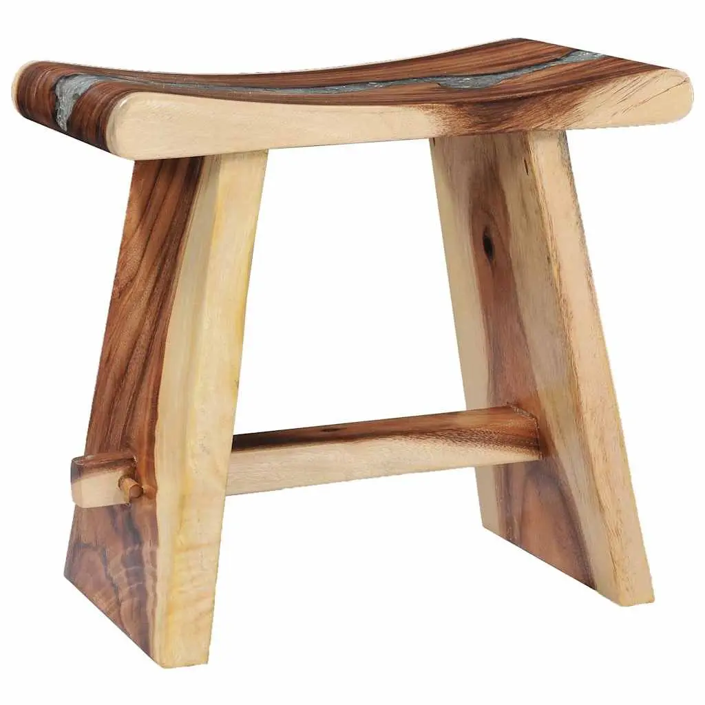 Multicolour Solid Wood and Polyresin Stool