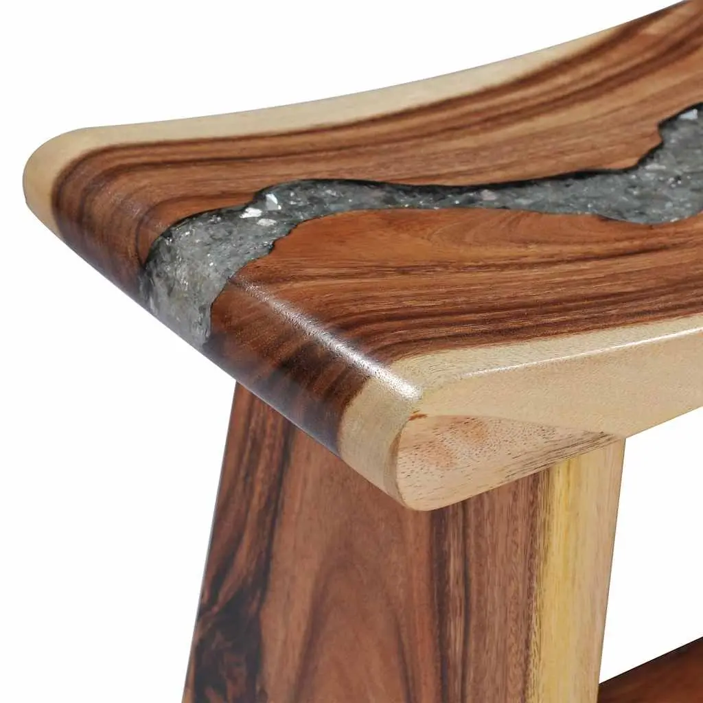 Multicolour Solid Wood and Polyresin Stool