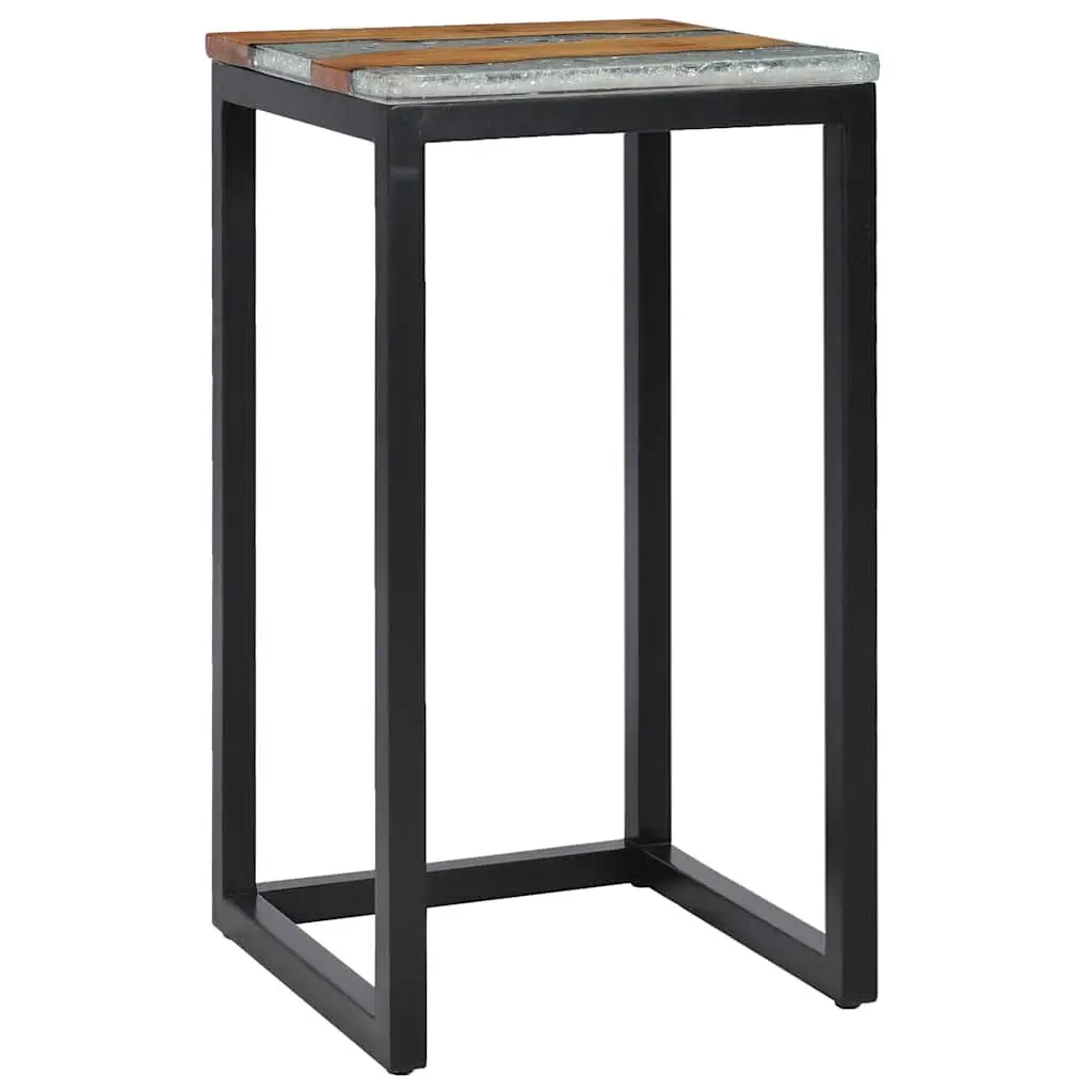 Nesting Tables 3 Piece Set in Teak Wood and Glass