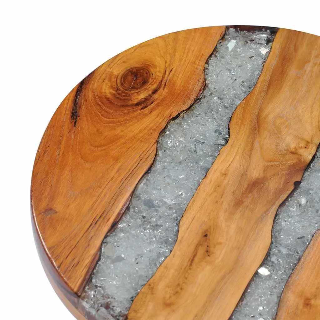 Round Solid Teak and Mango Wood Coffee Table