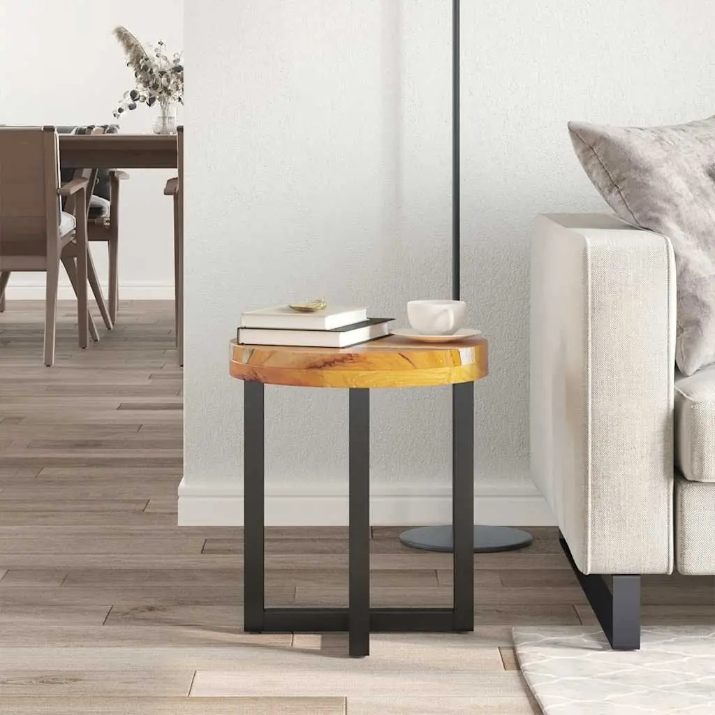 Round Solid Teak and Mango Wood Coffee Table