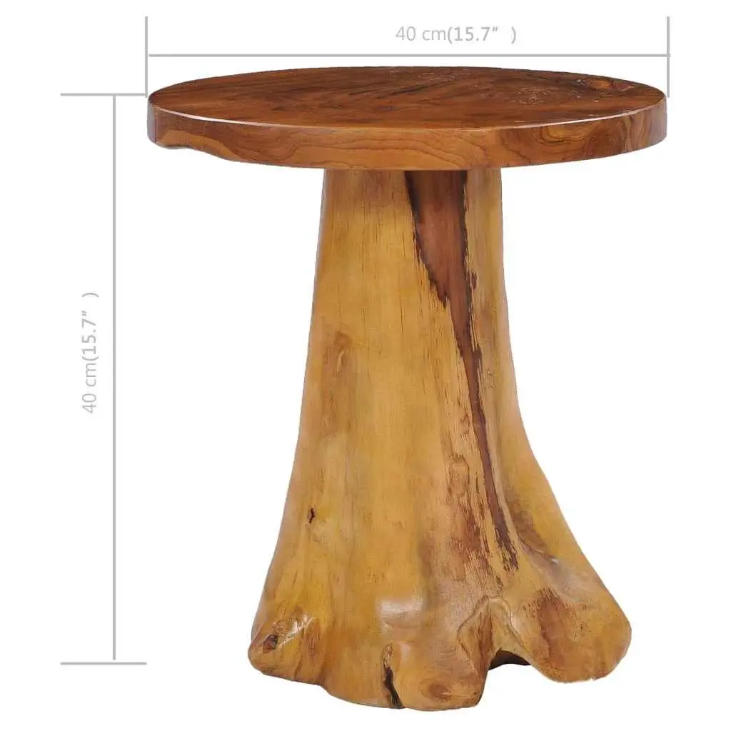 Round Solid Teak Wood Coffee Table 40x40 cm