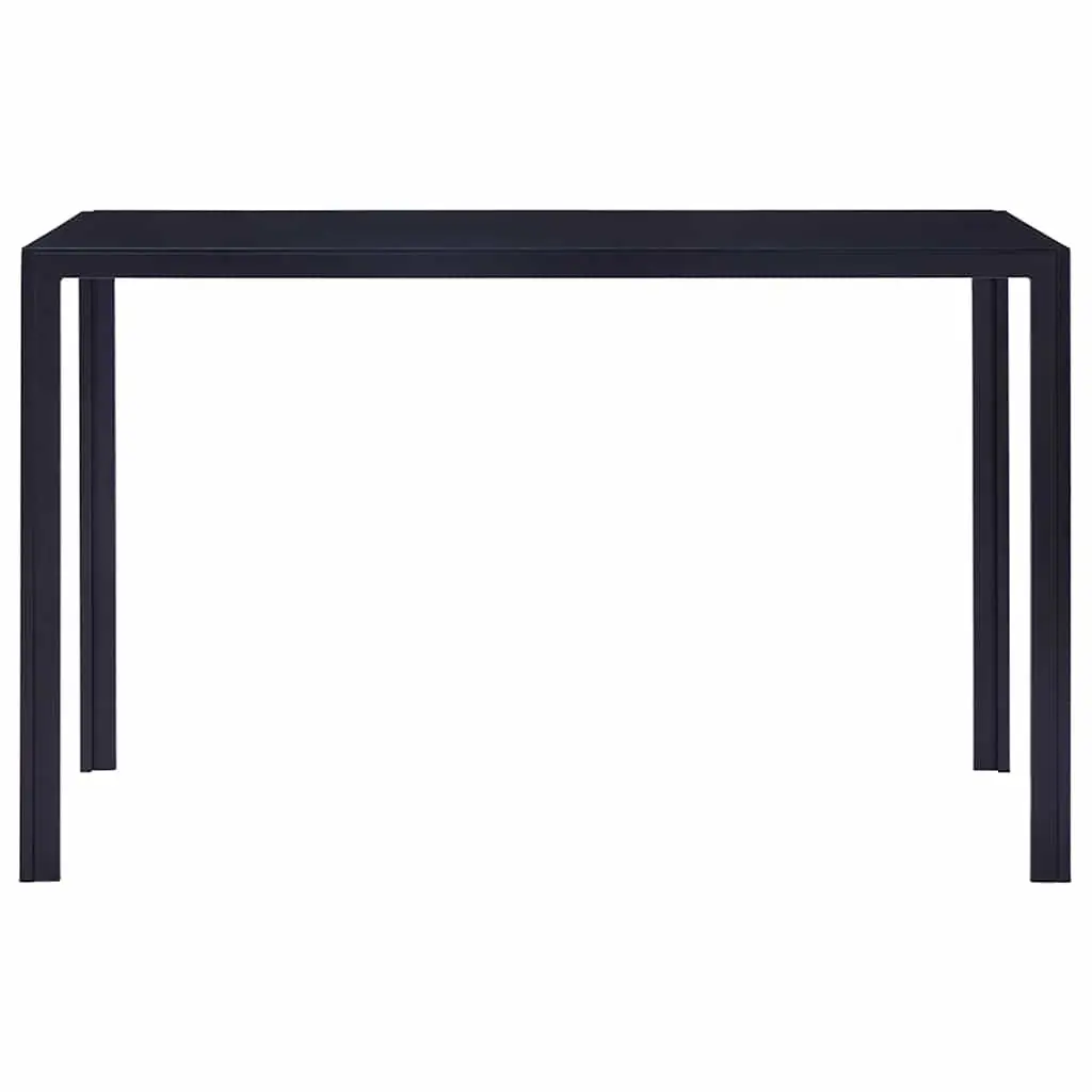 Dining Set Modern 7 Piece Grey Tempered Glass Table Faux Leather Chairs
