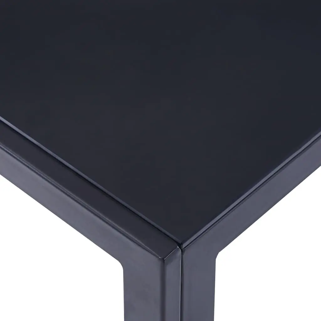 Dining Set Modern 7 Piece Grey Tempered Glass Table Faux Leather Chairs
