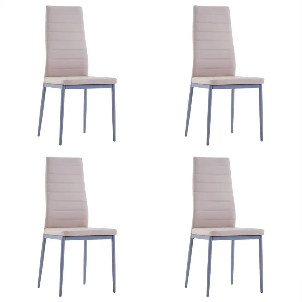 5-Piece Dining Table Set with Beige Chairs