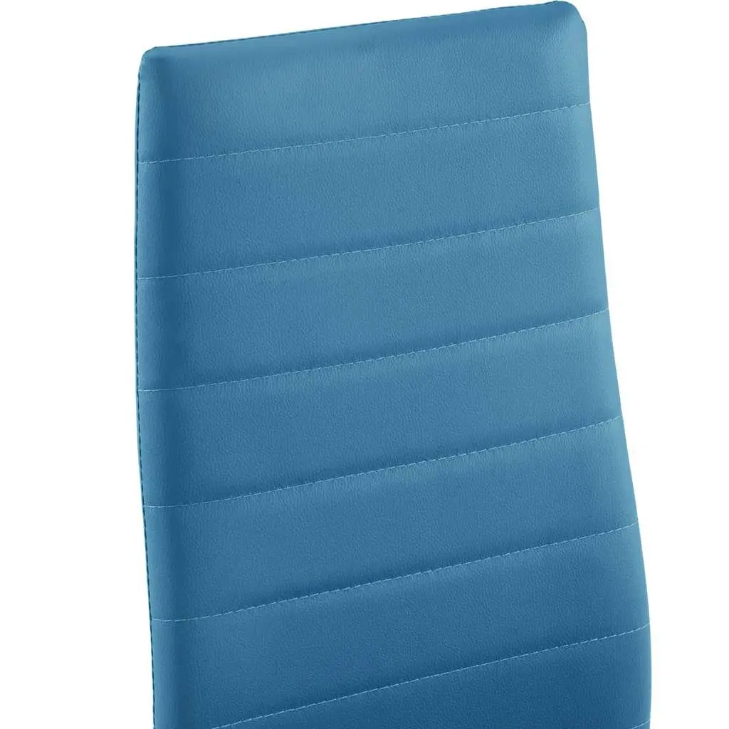 5-Piece Dining Set with Blue Glass Top