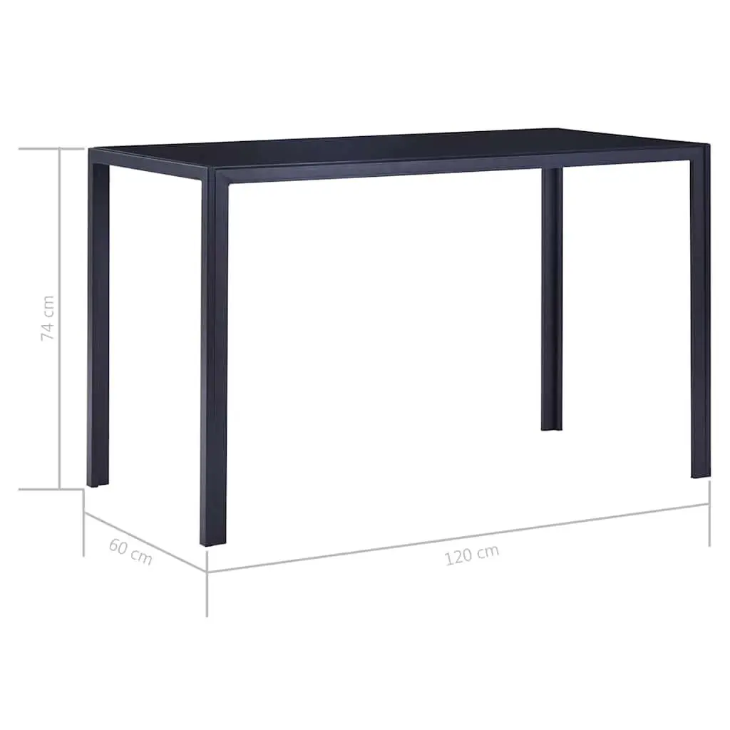 Dining Table Set Modern 7 Piece Glass Top Faux Leather Chairs Blue