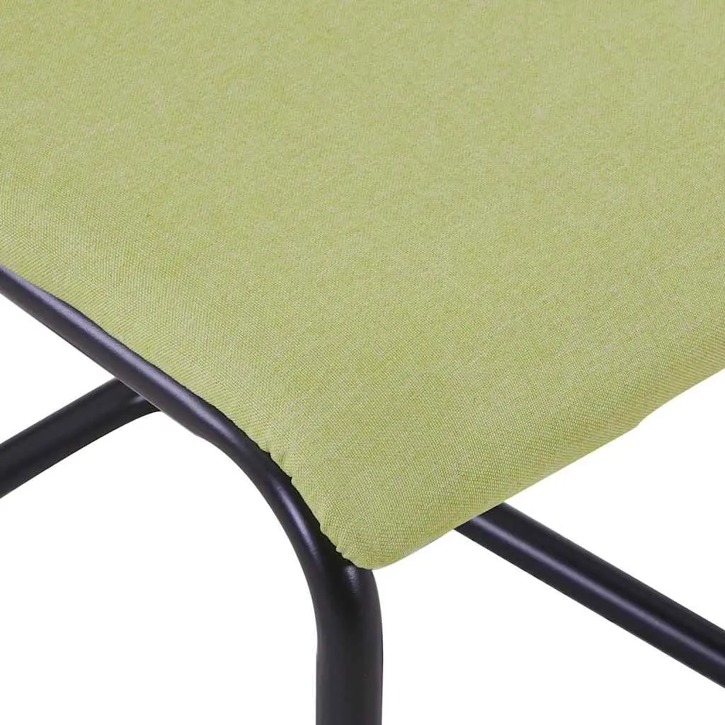 Dining Chairs Cantilever Green Fabric Set of 4 Modern Kitchen Room Seating