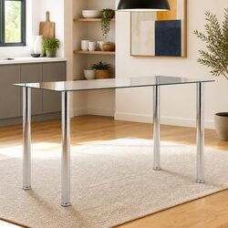 Modern Tempered Glass Dining Table for Comfort