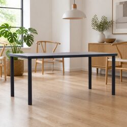 Modern Black Concrete Dining Table for Cozy Spaces