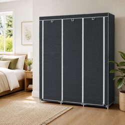 Charming Portable Wardrobe Storage Cabinet in Black